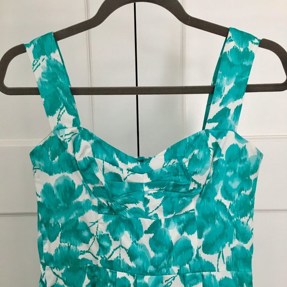 Donna Ricco NY Turquoise Floral Dress 2 Petite EUC - Picture 2 of 9